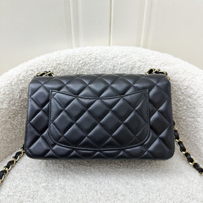 Chanel Mini Rectangle Flap in Black Lambskin and LGHW