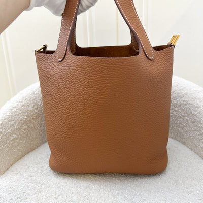 Hermes Picotin 18 in Gold Clemence Leather and GHW