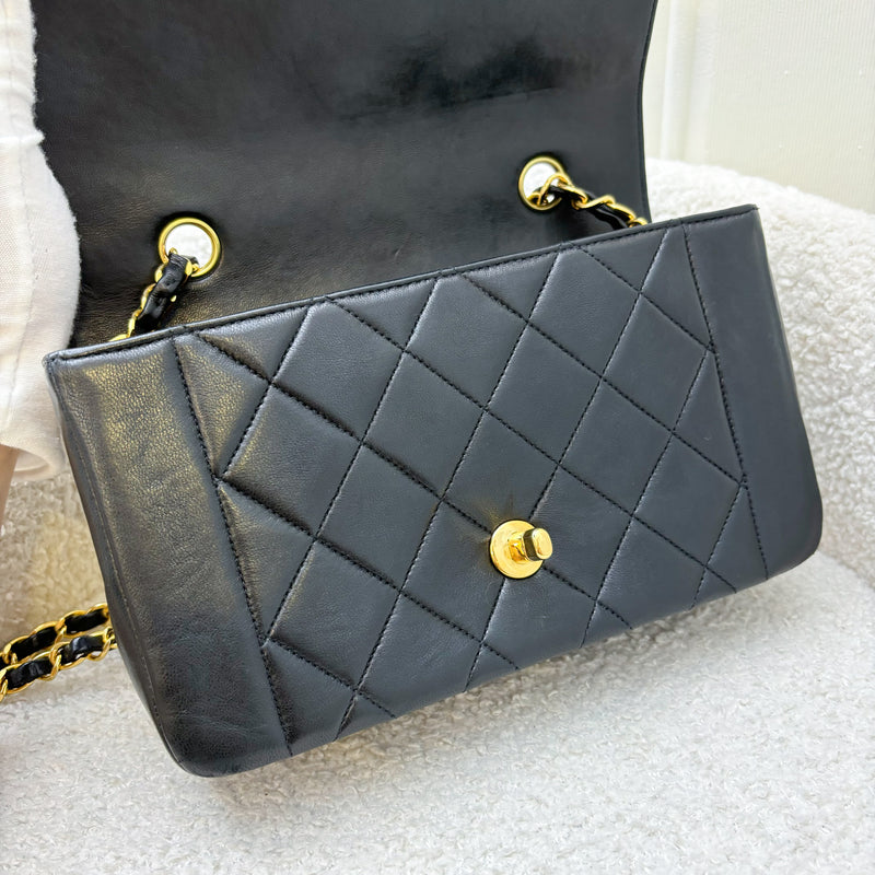 Chanel Small Vintage Diana Flap in Black Lambskin and 24K GHW