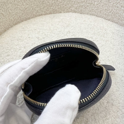 Chanel Round Zip Coin Purse in Dark Navy Caviar and GHW