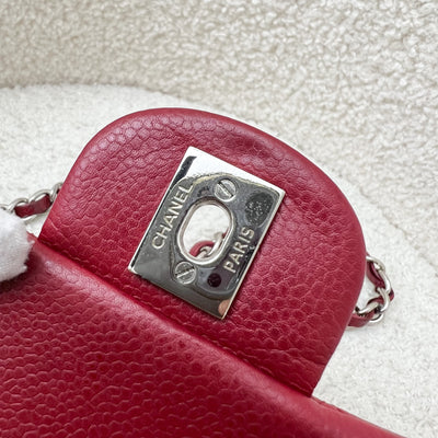 Chanel Classic Square Mini Flap in Red Caviar and SHW