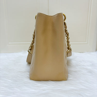 Chanel Grand Shopping Tote GST in Beige Caviar GHW