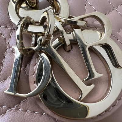 Dior Micro Lady D-Joy Bag in Rose des Vents Cannage Lambskin and LGHW (Model: S0910ONGE, Colour: M49P)