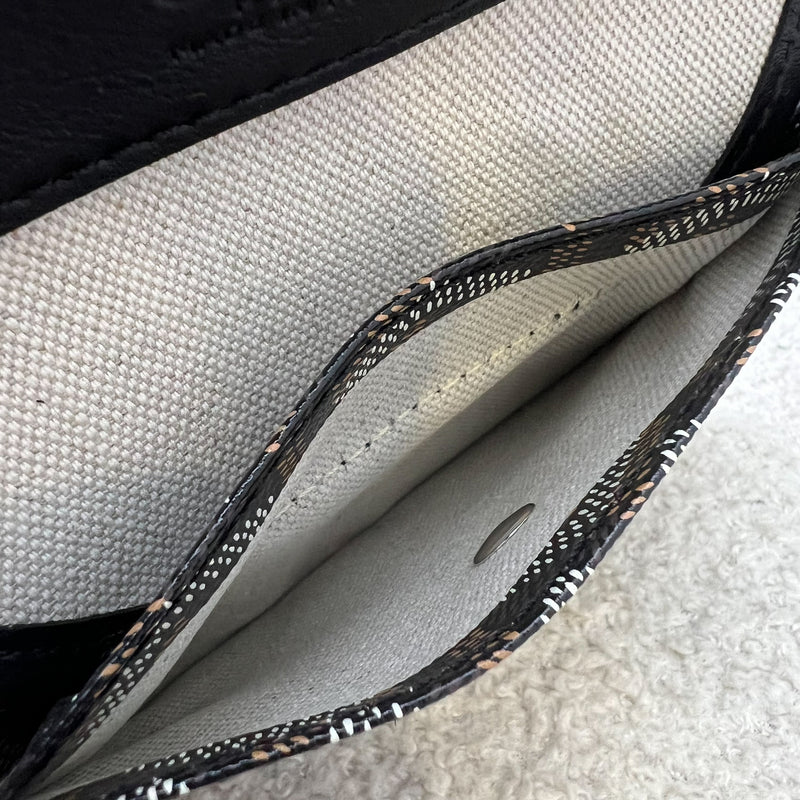 Goyard Mini Anjou Tote Bag in Black Goyardine Canvas and Leather