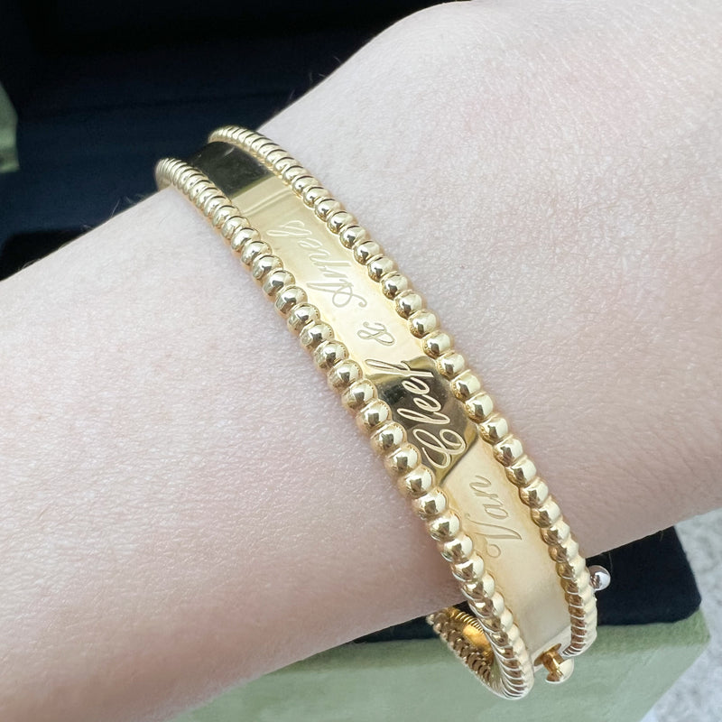 Van Cleef & Arpels VCA Perlee Signature Bracelet Small Model in 18K Yellow Gold, Size 16