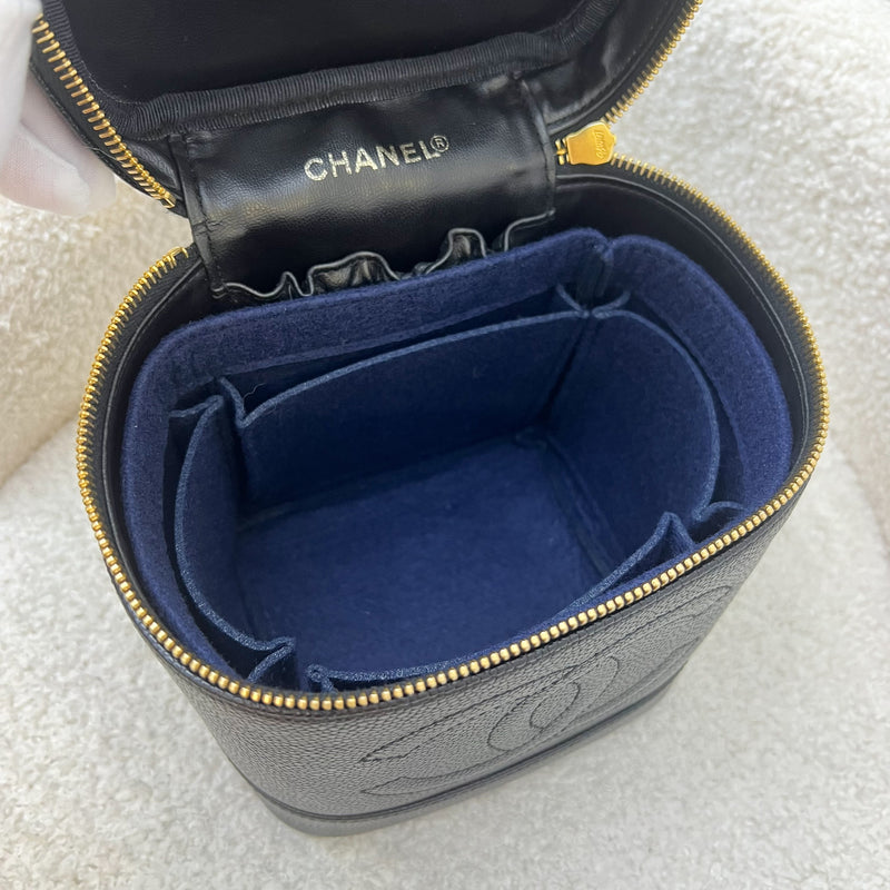 Chanel Vintage Vertical Vanity in Black Caviar and GHW