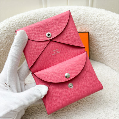 Hermes Calvi Duo in Rose Azalee Epsom Leather PHW