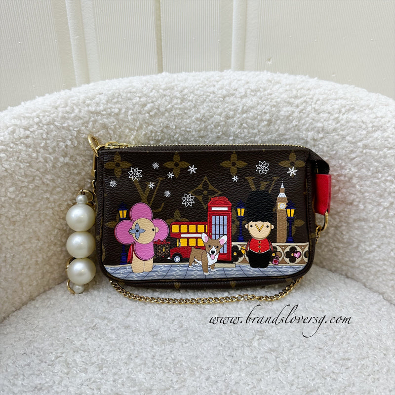LV Mini Pochette in Christmas 2021 Vivienne in London Canvas and GHW