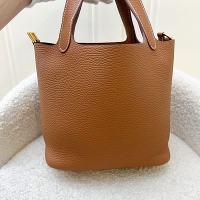 Hermes Picotin 18 in Gold Clemence Leather and GHW