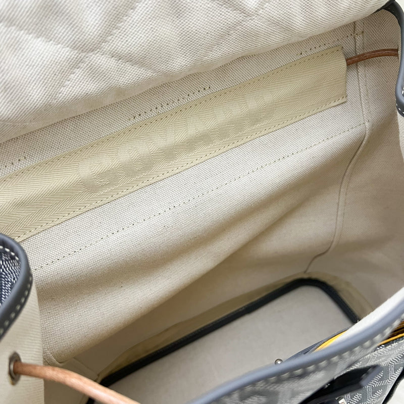 Goyard Alpin MM Backpack in Grey Goyardine Canvas and SHW