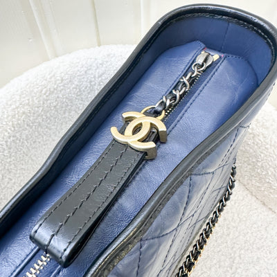 Chanel Medium (New Large) Gabrielle in Navy Distressed Leather and 3-Tone HW