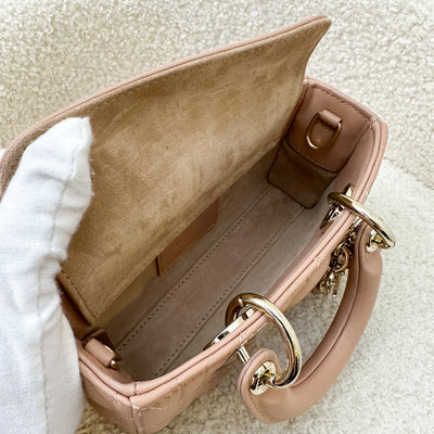 Dior Micro Lady D-Joy Bag in Nude Pink Cannage Lambskin and LGHW