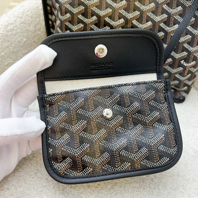 Goyard Mini Anjou Tote Bag in Black Goyardine Canvas and Leather