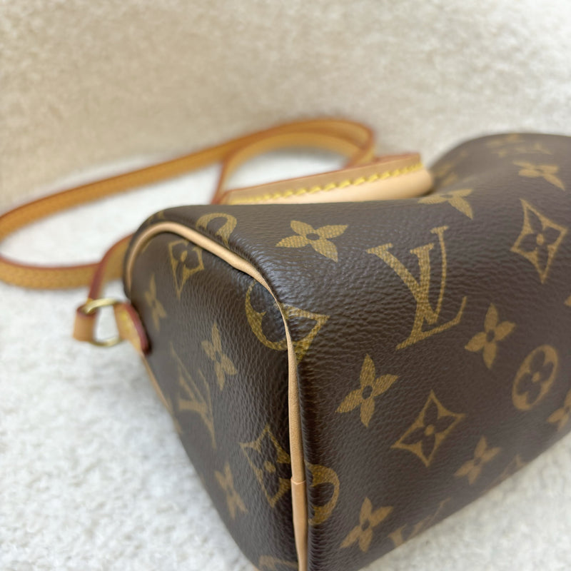 LV Nano Speedy in Monogram Canvas GHW (Non-detachable Strap Version)