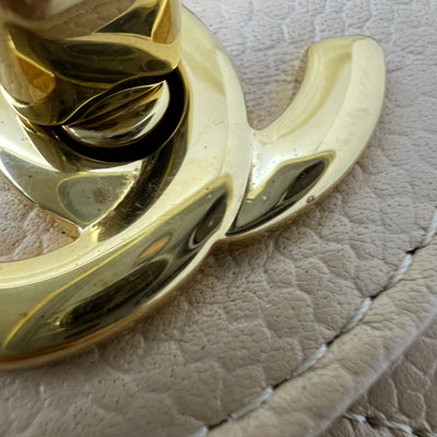 Chanel Medium Classic Flap CF in Beige Caviar and GHW