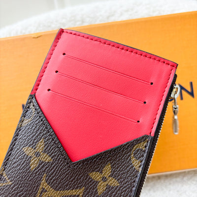 LV Card Holder / Zippy Coin Purse in Monogram and Red Canvas and SHW