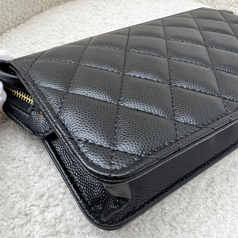 Chanel Wristlet Clutch in Black Caviar and GHW