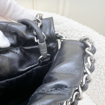 Chanel 22 Mini Hobo Handbag in Black Shiny Calfskin and SHW