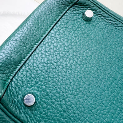 Hermes Lindy 30 in Green (Likely Malachite) Clemence Leather and PHW