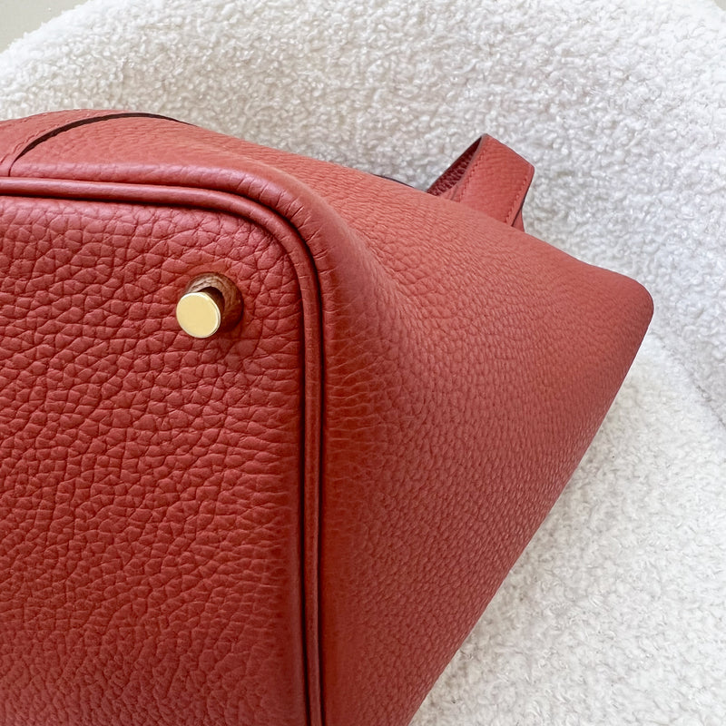 Hermes Picotin 18 in Brique Clemence Leather and GHW