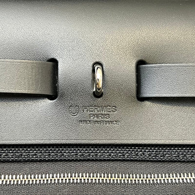 Hermes HSS Special Order Herbag Zip 31 in Noir Black Toile Militaire Canvas, Black Vache Hunter Leather and PHW