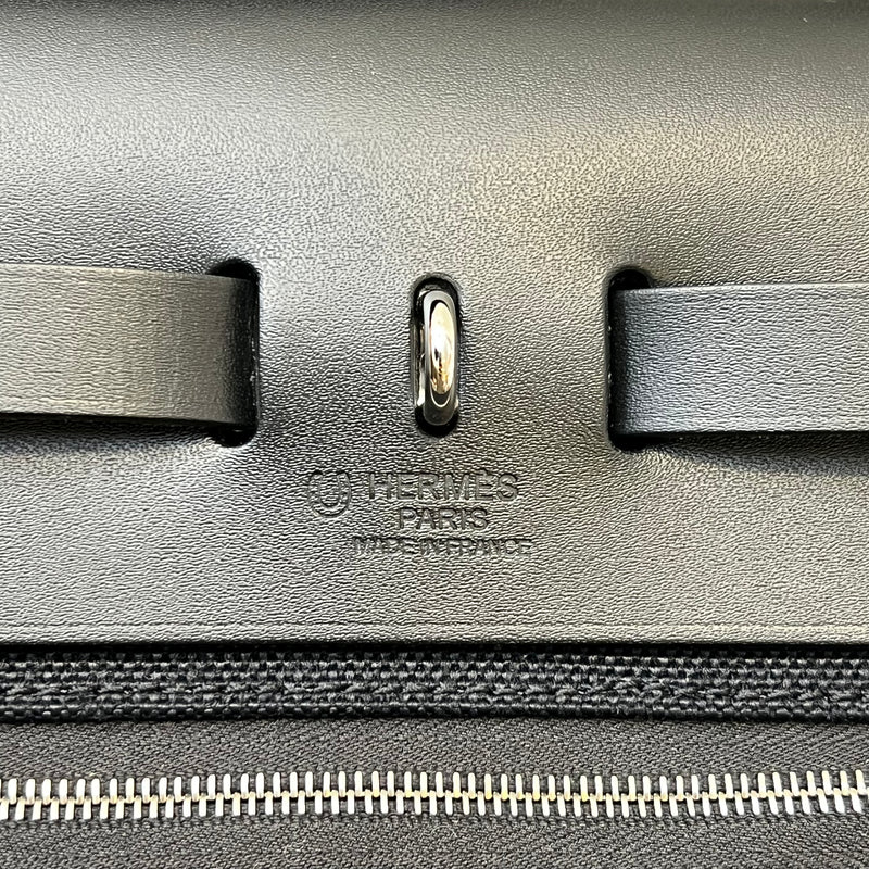 Hermes HSS Special Order Herbag Zip 31 in Noir Black Toile Militaire Canvas, Black Vache Hunter Leather and PHW