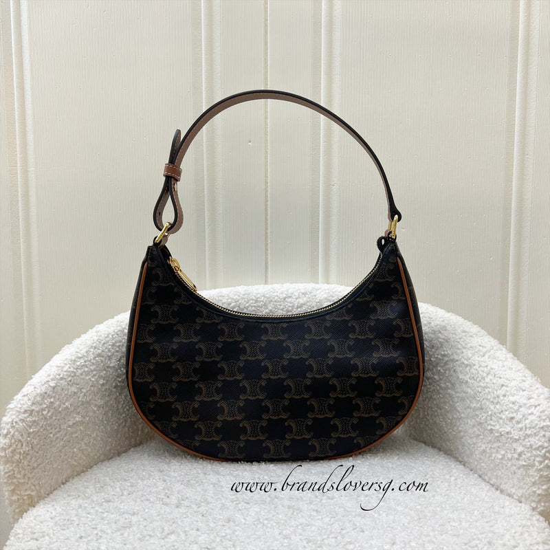 Celine Medium Ava Bag In Triomphe Canvas and Calfskin and GHW