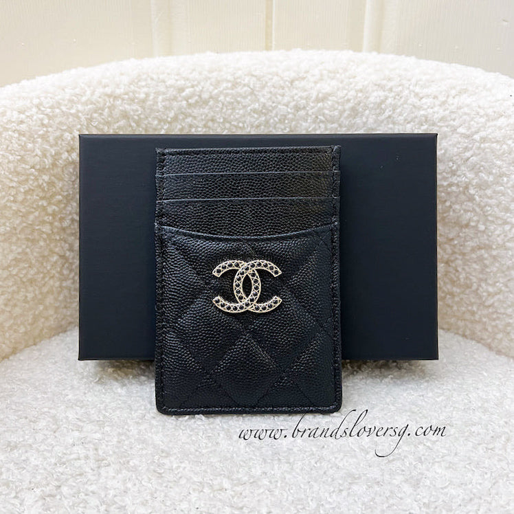 Chanel Seasonal Flat Card Holder in Black Caviar and GHW (AP3404)