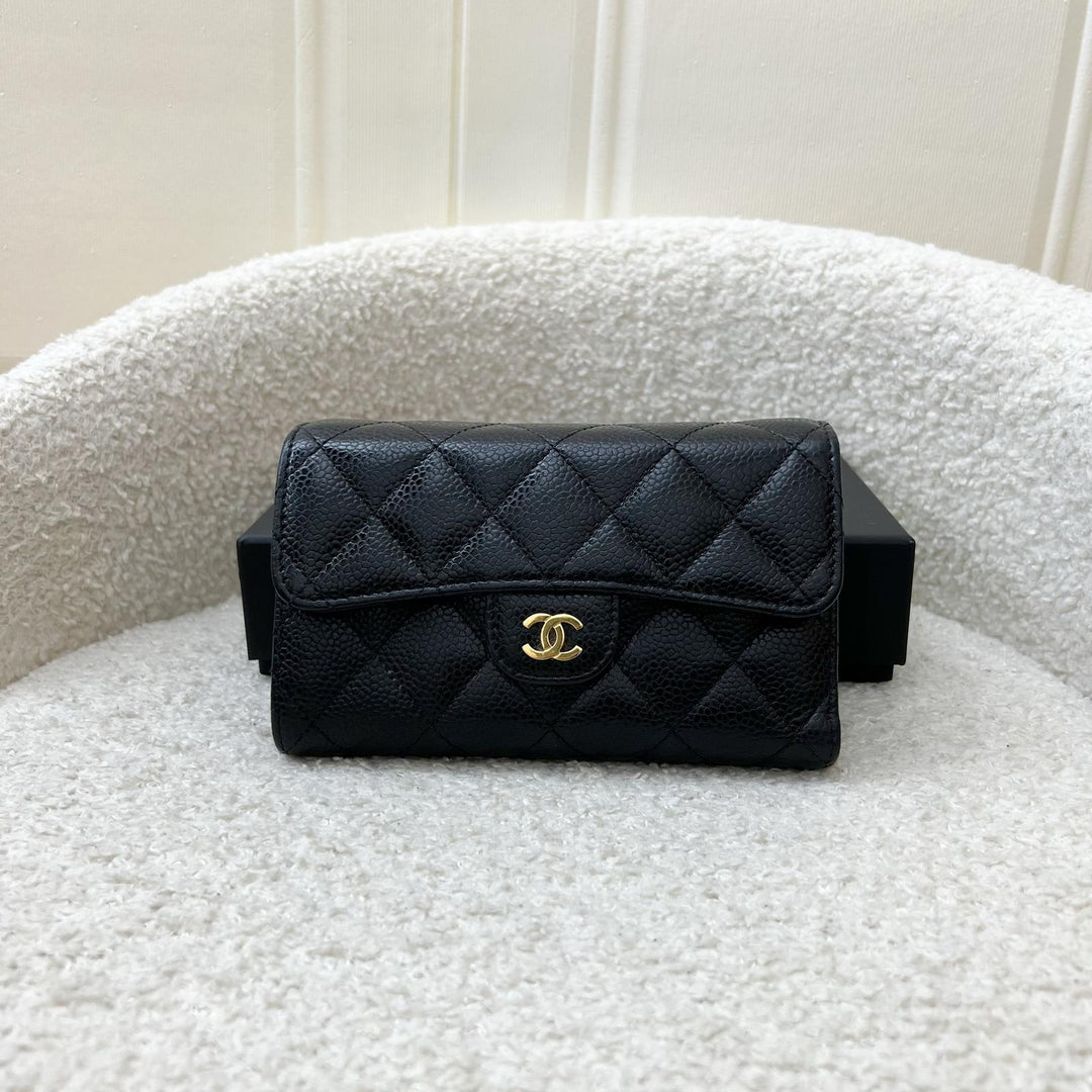 Chanel Classic Medium Trifold Wallet in Black Caviar and LGHW (Model:  AP0232) - Main Image