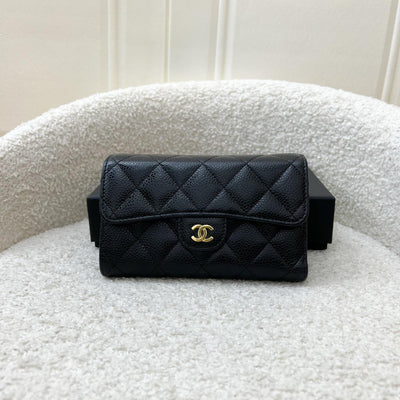 Chanel Classic Medium Trifold Wallet in Black Caviar and LGHW (Model: AP0232)