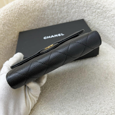 Chanel Classic Medium Trifold Wallet in Black Caviar and LGHW (Model: AP0232)