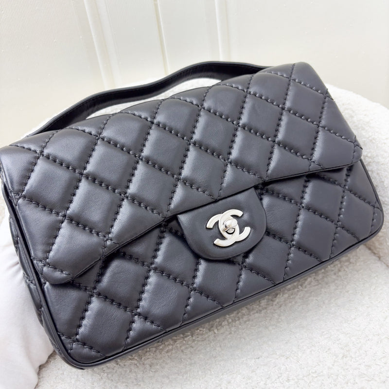 Chanel 15P Top Handle Flap Bag in Black Lambskin and SHW (Model: A94178)