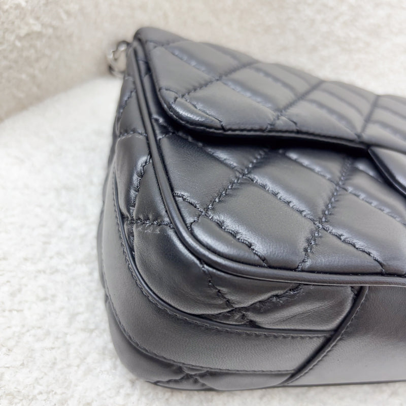 Chanel 15P Top Handle Flap Bag in Black Lambskin and SHW (Model: A94178)