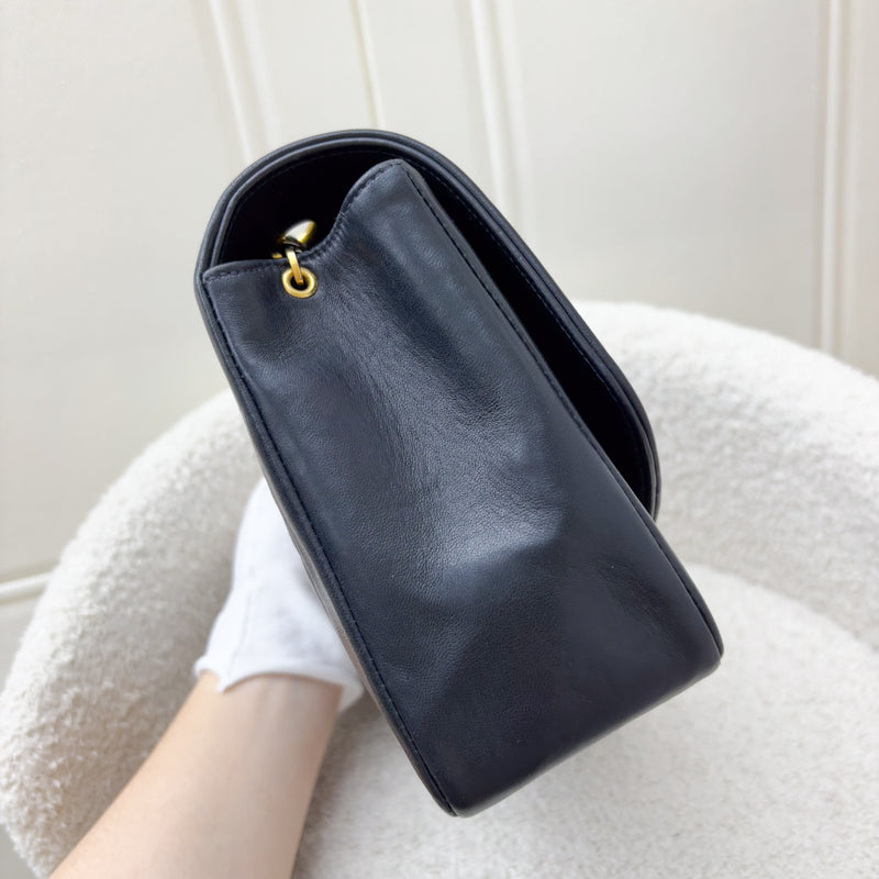 Chanel Vintage Medium Diana Flap in Midnight Blue Lambskin and 24K Gold-Plated HW