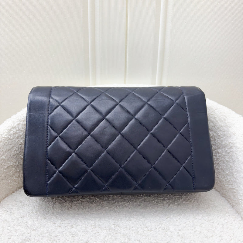 Chanel Vintage Medium Diana Flap in Midnight Blue Lambskin and 24K Gold-Plated HW