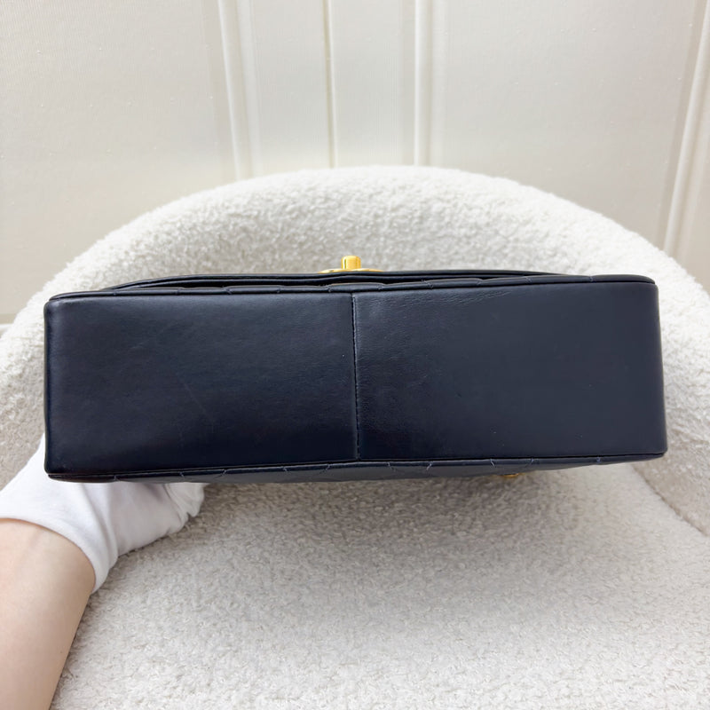 Chanel Vintage Medium Diana Flap in Midnight Blue Lambskin and 24K Gold-Plated HW