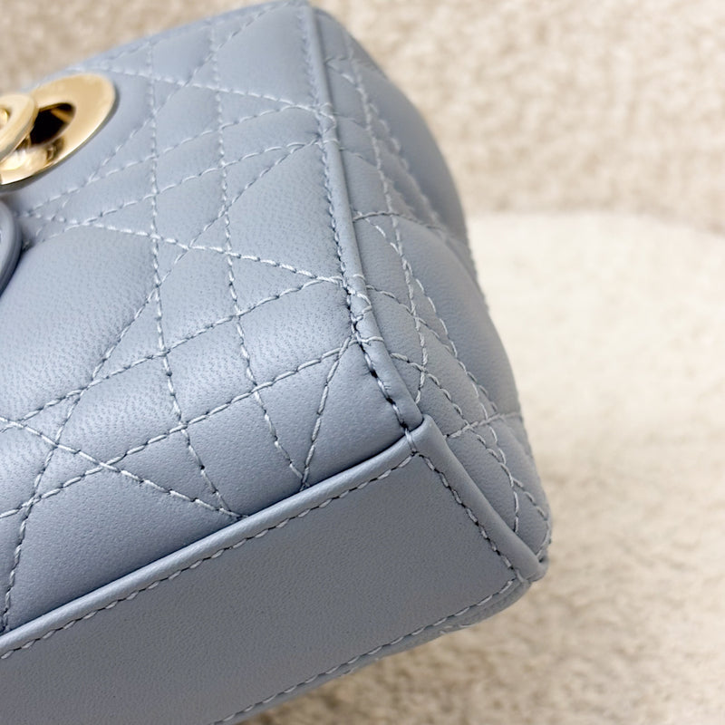 Dior Micro Lady D-Joy Bag in Cloud Blue Cannage Lambskin and LGHW