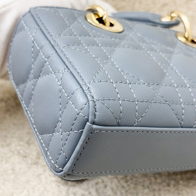 Dior Micro Lady D-Joy Bag in Cloud Blue Cannage Lambskin and LGHW