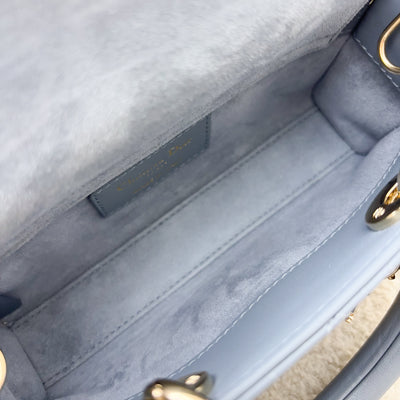 Dior Micro Lady D-Joy Bag in Cloud Blue Cannage Lambskin and LGHW