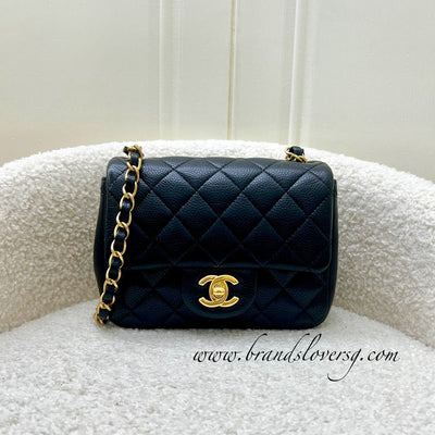 Chanel 16C Classic Square Mini Flap in Black Caviar and GHW