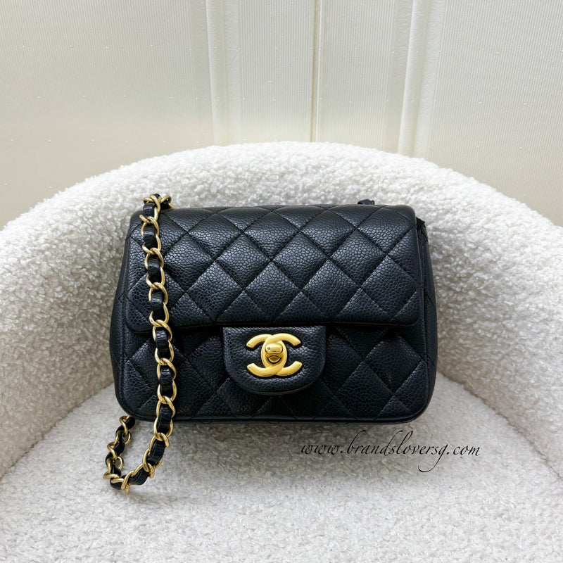 Chanel 16C Classic Square Mini Flap in Black Caviar and GHW