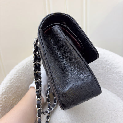 Chanel Medium Classic Flap CF in Black Caviar and SHW (Model: A01112)