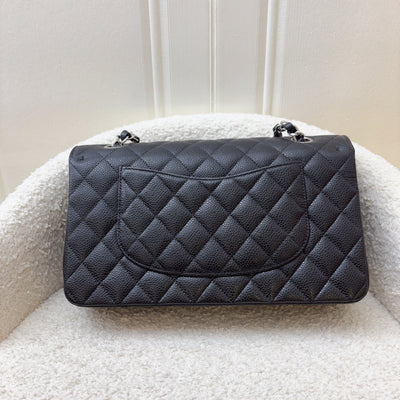 Chanel Medium Classic Flap CF in Black Caviar and SHW (Model: A01112)