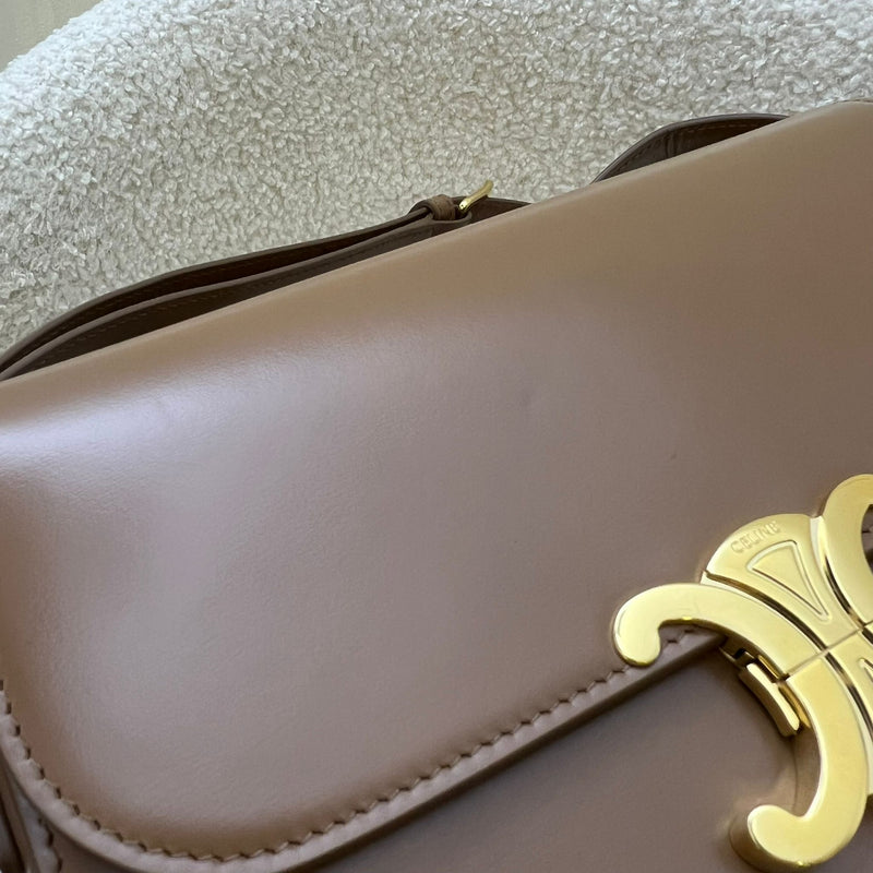 Celine Classique Triomphe Flap Bag in Bronze (Caramel) Shiny Calfskin and GHW