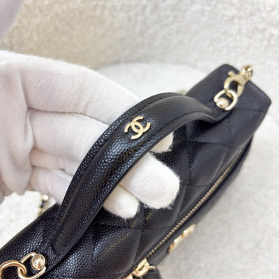 Chanel 25C Vanity / Clutch with Chain (LP Style Bag) in Black Caviar and LGHW