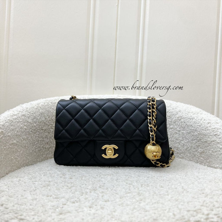 Chanel Pearl Crush Mini Rectangle Flap in 24K Black Stiff Lambskin
