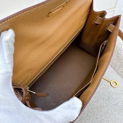 Hermes Vintage Kelly 28 Sellier in Natural Courcheval Leather and GHW