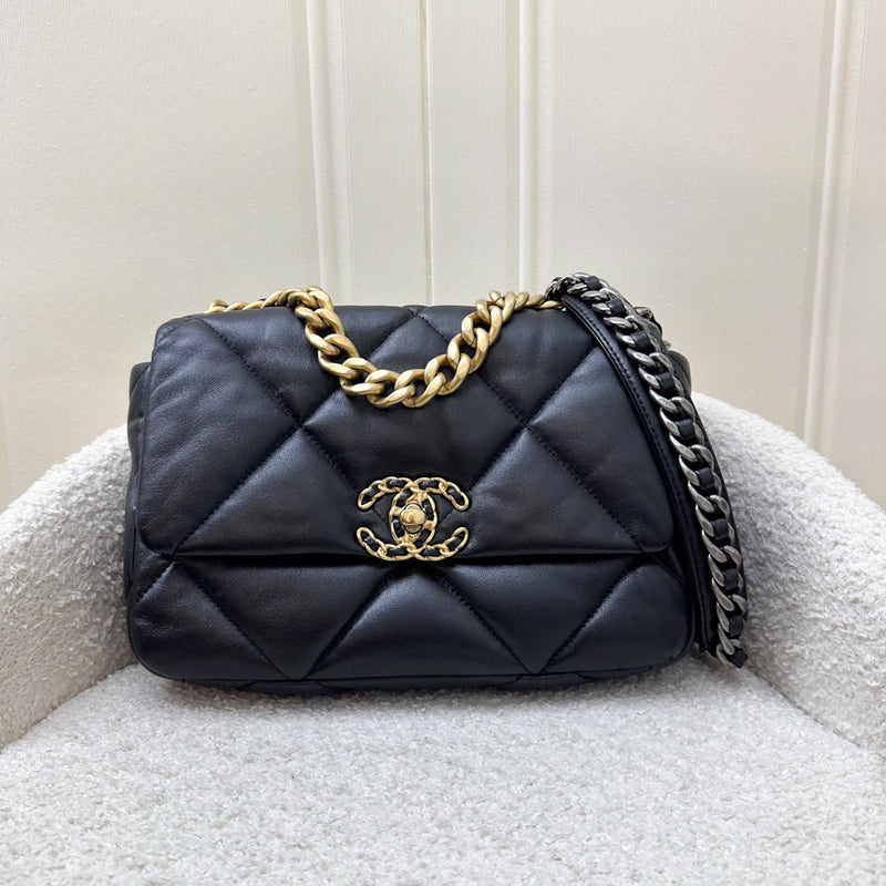 Chanel 19 Small Flap in Black Lambskin and 3-tone HW