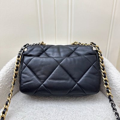 Chanel 19 Small Flap in Black Lambskin and 3-tone HW