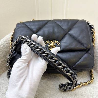 Chanel 19 Small Flap in Black Lambskin and 3-tone HW